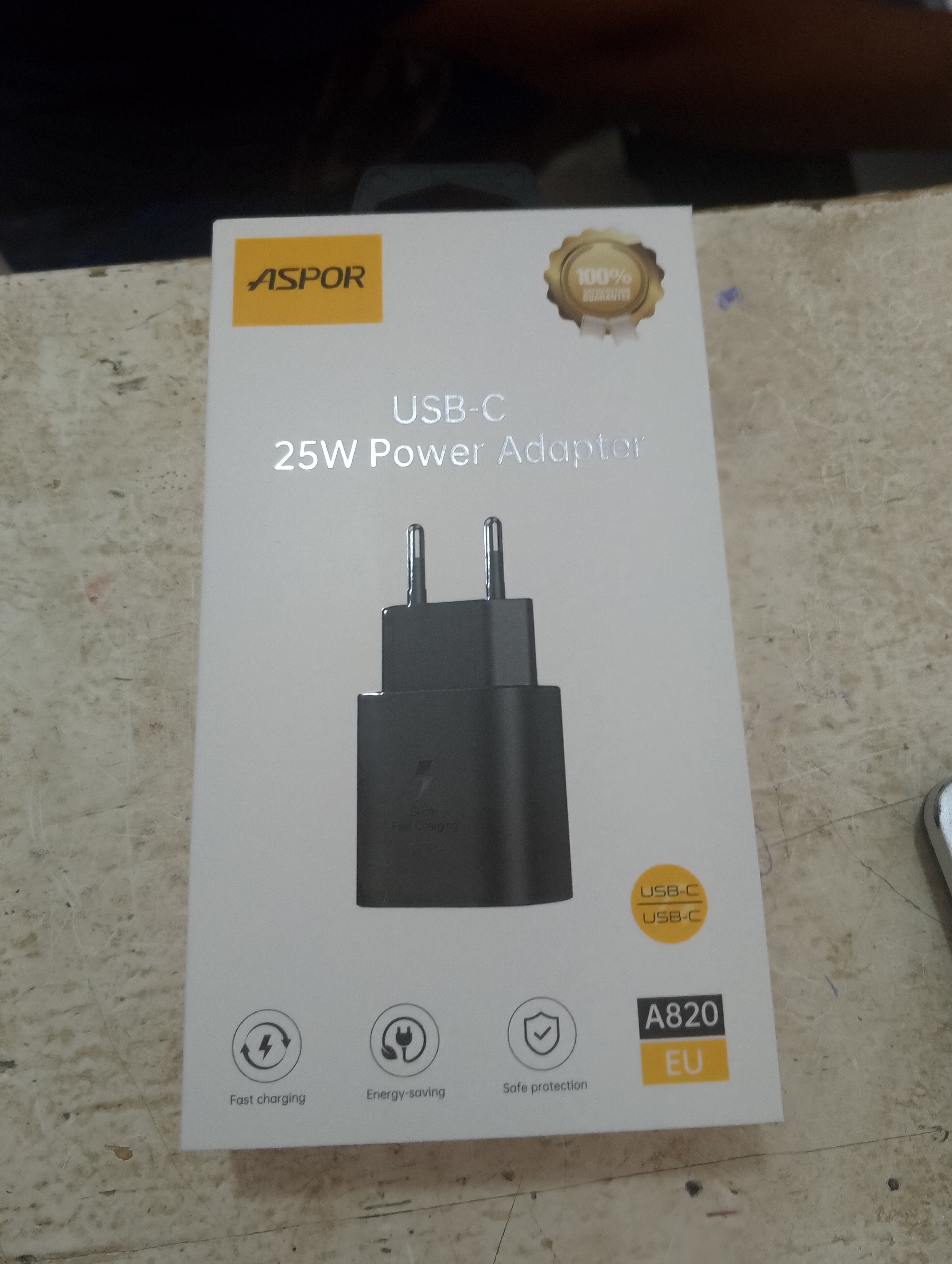 Chargeur Aspor type c 25watt fast charge